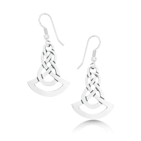 The Lover’s Knot Silver Dress Drop Earrings by Sheila Fleet Jewellery