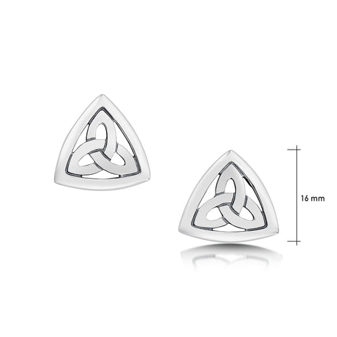 Book of Kells Trinity Knot Stud Earrings in Sterling Silver