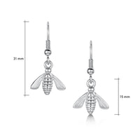 Honeybee Small Drop Earrings in Sterling Silver by Sheila Fleet Jewellery
