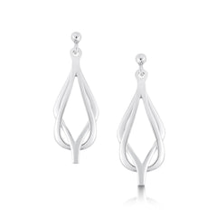 Reef Knot Drop Earrings in Sterling Silver by Sheila Fleet Jewellery
