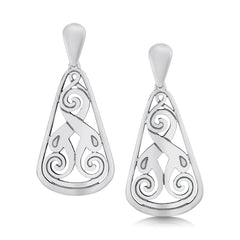 Birsay Disc Large Drop Earrings in Sterling Silver by Sheila Fleet Jewellery