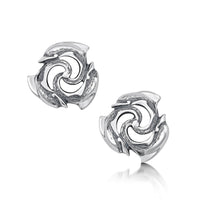 Dolphin Trio Small Stud Earrings in Sterling Silver by Sheila Fleet Jewellery