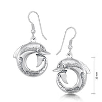 Dolphin Curl Dress Drop Earrings in Sterling Silver