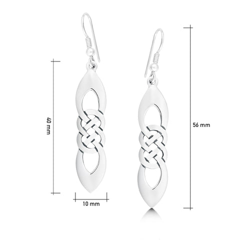 The Lover’s Knot Silver Occasion Drop Earrings by Sheila Fleet Jewellery