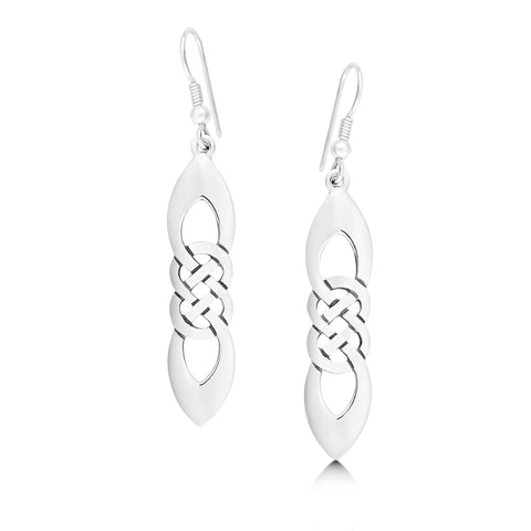 The Lover’s Knot Silver Occasion Drop Earrings by Sheila Fleet Jewellery