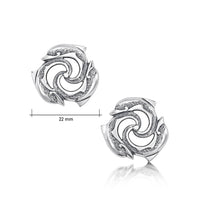 Dolphin Trio Stud Earrings in Sterling Silver by Sheila Fleet Jewellery