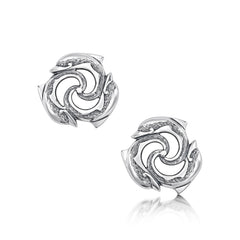Dolphin Trio Stud Earrings in Sterling Silver by Sheila Fleet Jewellery