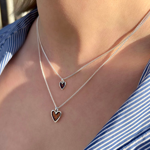 Secret Hearts Dress Pendant in Red Enamel by Sheila Fleet Jewellery