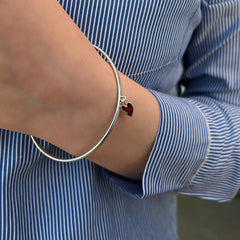 Secret Hearts Enamel Bangle in Sterling Silver by Sheila Fleet Jewellery