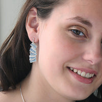 Flagstone Statement Drop Earrings in Slate Enamel by Sheila Fleet Jewellery