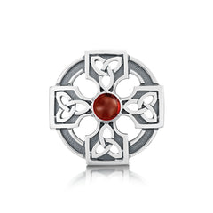 Celtic Trinity Knot Brooch with Garnet