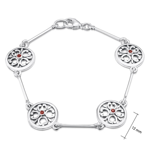 Garnet Cathedral Bracelet in Sterling Silver by Sheila Fleet Jewellery