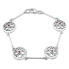 Garnet Cathedral Bracelet in Sterling Silver by Sheila Fleet Jewellery