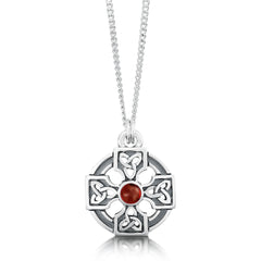 Celtic Trinity Knot Pendant with Garnet