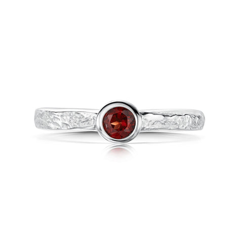 Matrix Garnet Ring in Sterling Silver by Sheila Fleet Jewellery