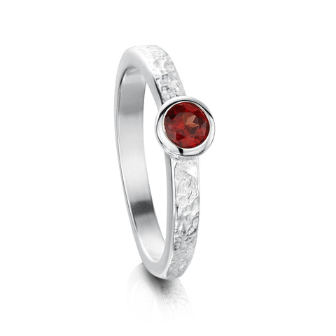 Matrix Garnet Ring in Sterling Silver by Sheila Fleet Jewellery