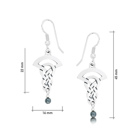The Lover’s Knot Drop Earrings with Hematite by Sheila Fleet Jewellery
