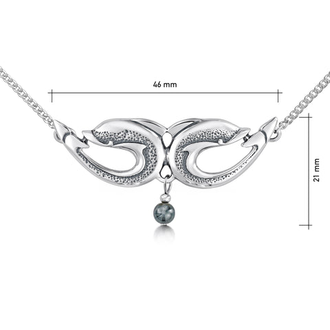 Dolphin Curves Necklace with Hematite