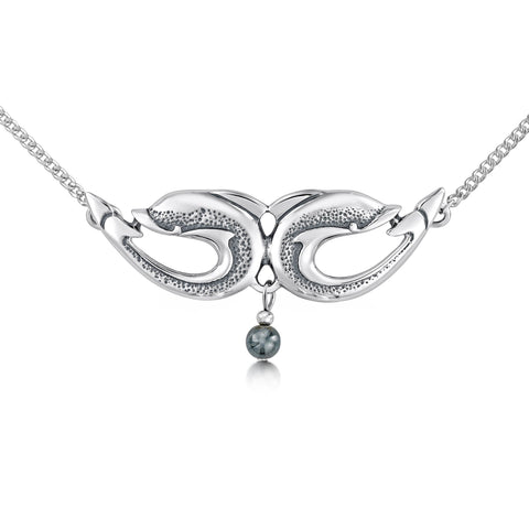 Dolphin Curves Necklace with Hematite