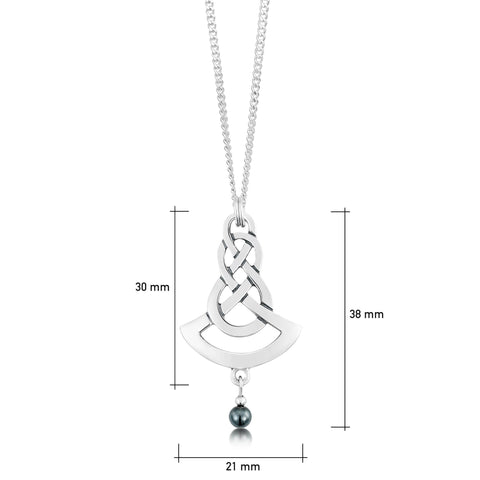 The Lover’s Knot Silver Pendant with Hematite by Sheila Fleet Jewellery