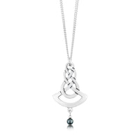The Lover’s Knot Silver Pendant with Hematite by Sheila Fleet Jewellery