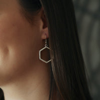 Honeycomb Large Drop Earrings in Sterling Silver by Sheila Fleet Jewellery