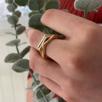 Honeycomb Hexagon Ring in 9ct Rose Gold by Sheila Fleet Jewellery