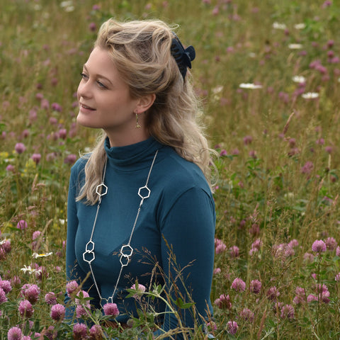 Honeycomb Medium 10-link Chain Necklace in Sterling Silver by Sheila Fleet Jewellery