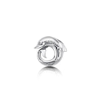 Dolphin Curl Lapel Pin in Sterling Silver