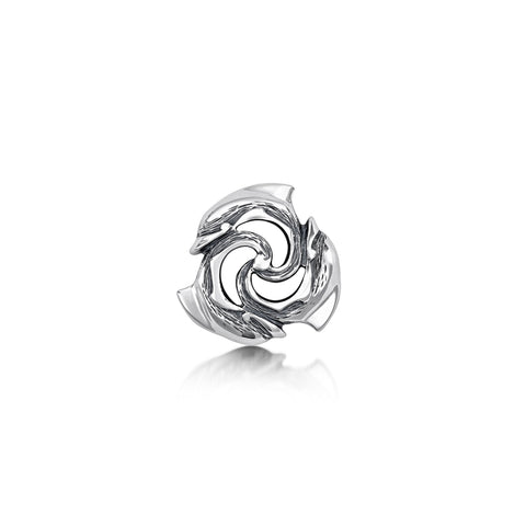 Dolphin Trio Lapel Pin in Sterling Silver