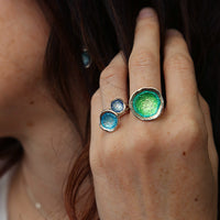 Lunar Small Enamel Ring in Sterling Silver by Sheila Fleet Jewellery