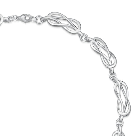 Reef Knot 11-link Necklace in Sterling Silver by Sheila Fleet Jewellery