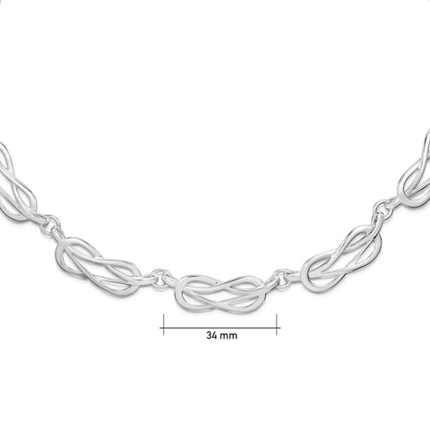 Reef Knot 11-link Necklace in Sterling Silver by Sheila Fleet Jewellery