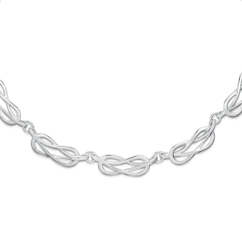 Reef Knot 11-link Necklace in Sterling Silver by Sheila Fleet Jewellery