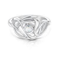 Tidal Ring in Sterling Silver with a Moonstone by Sheila Fleet Jewellery