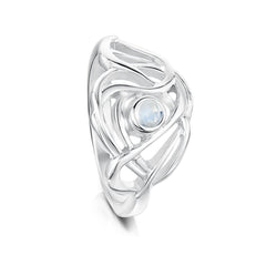 Tidal Ring in Sterling Silver with a Moonstone by Sheila Fleet Jewellery