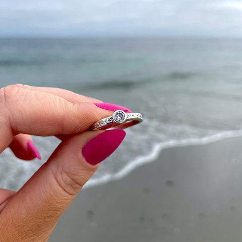 Matrix Cubic Zirconia Ring in Sterling Silver by Sheila Fleet Jewellery