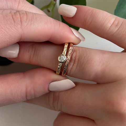 Matrix 3mm Band in 9ct Rose Gold by Sheila Fleet Jewellery