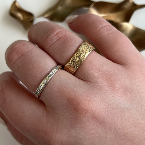 Matrix Texture Band in 9ct Yellow Gold by Sheila Fleet Jewellery