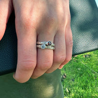 Matrix Garnet Ring in Sterling Silver by Sheila Fleet Jewellery