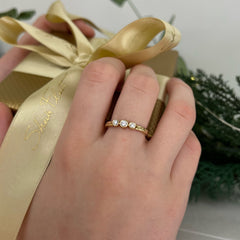 Matrix Diamond Trilogy Ring in 9ct Yellow Gold by Sheila Fleet Jewellery