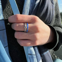 Halo Sterling Silver Ring in Blue Enamel by Sheila Fleet Jewellery