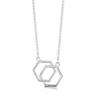 Honeycomb Small Double Link Necklace in Sterling Silver by Sheila Fleet Jewellery