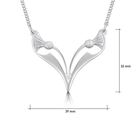 Thistle Necklace in Sterling Silver by Sheila Fleet Jewellery
