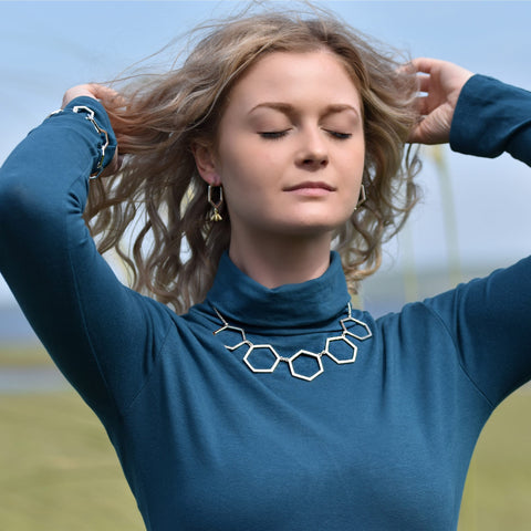 Honeycomb 5-link Necklace in Sterling Silver by Sheila Fleet Jewellery