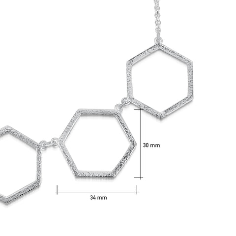 Honeycomb 5-link Necklace in Sterling Silver by Sheila Fleet Jewellery