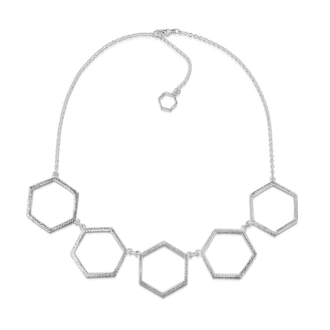 Honeycomb 5-link Necklace in Sterling Silver by Sheila Fleet Jewellery