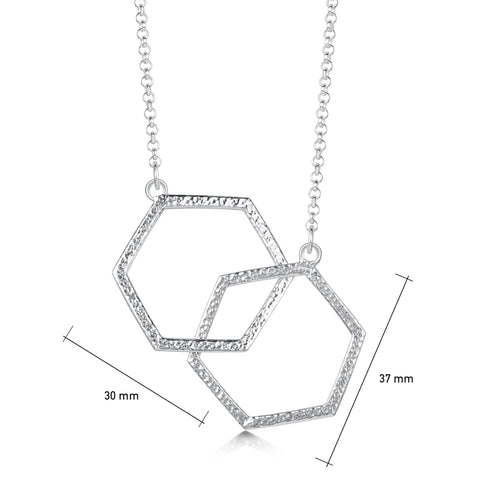 Honeycomb Large Double Link Necklace in Sterling Silver by Sheila Fleet Jewellery