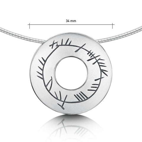 Ogham Dress Necklace in Sterling Silver by Sheila Fleet Jewellery