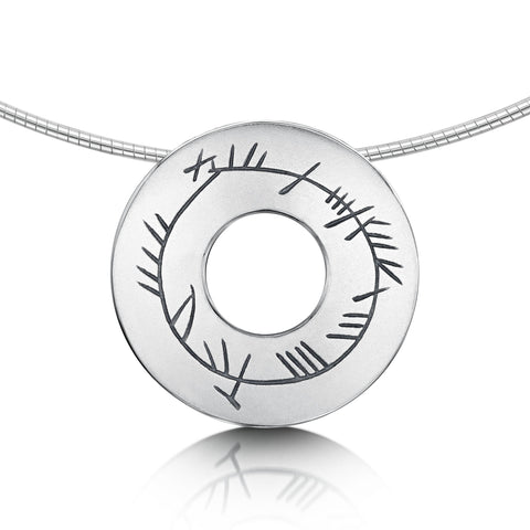 Ogham Dress Necklace in Sterling Silver by Sheila Fleet Jewellery